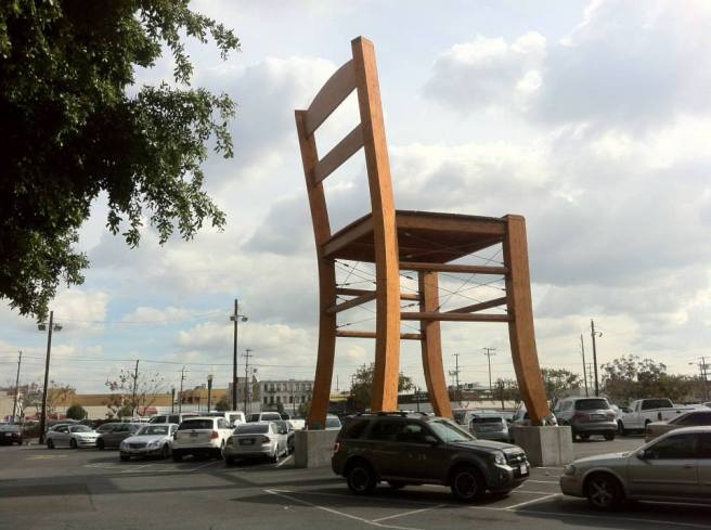 A giant chair south of the LA Mart