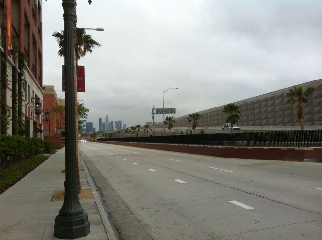 Jefferson/USC Station and the South LA Wall (the 110)