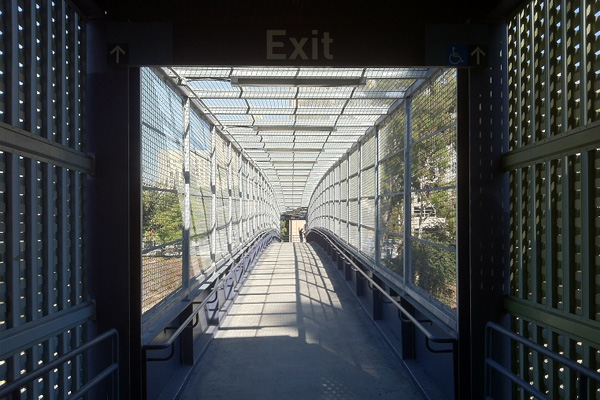 Bridge over the freeway at LAC+USC Medical Center Station