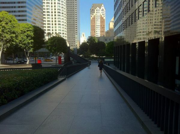 A slightly elevated walkway at Manulife Plaza
