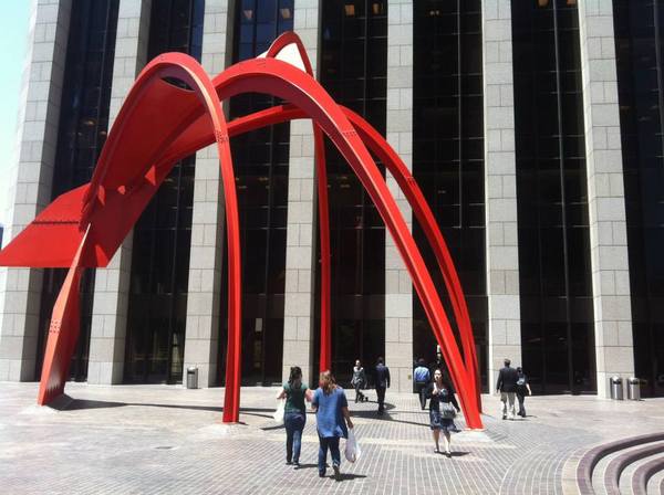 Alexander Calder's painted steel sculpture, Four Arches (1975)