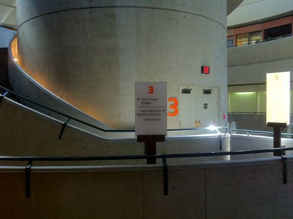 Pedway signage in the Westin Bonaventure