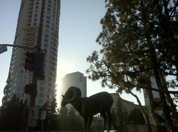 Century City - The Century (2009) and  Gwynn Murrill sculpture