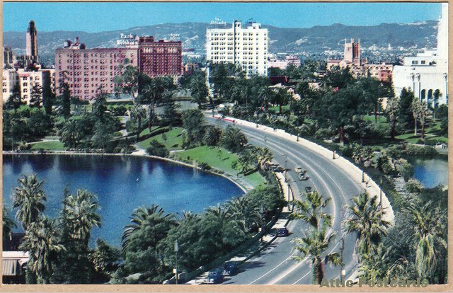 Westlake postcard after the extension of Wilshire