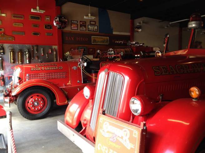Firetrucks in the San Diego Firehouse Museum