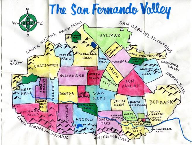 Pendersleigh & Sons Cartography's Map of the San Fernando Valley (available on merchandise from Cal31 and art prints from 1650 Gallery)