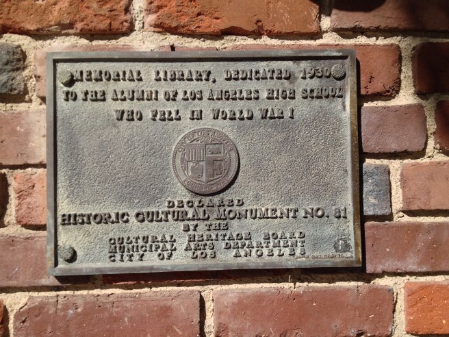 Los Angeles Library sign that used to be at the Central location