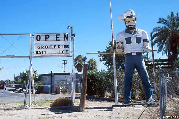 An International Fiberglass statue in Mecca, California (image source: Jerry Brick)