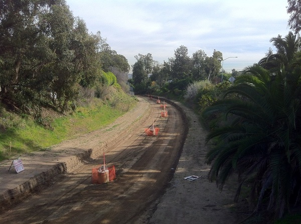 View south from pedestrian bridge