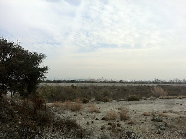San Gabriel River and MillerCoors in the background