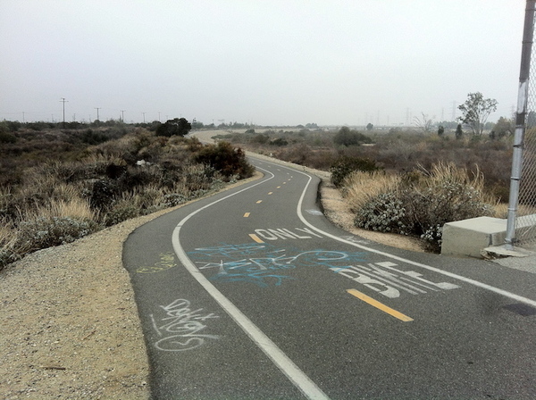 San Gabriel River Trail looking south