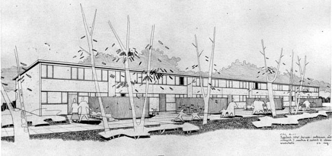 Sketch of Elysian Park Heights project -- Leonard Nadel (1952)