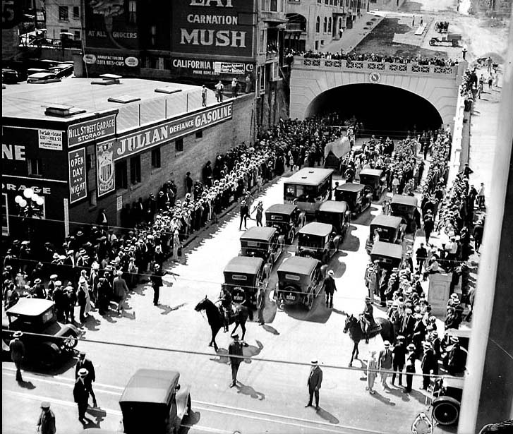 Times File Photo -- Opening of the Los Angeles 2nd St. Tunnel.
